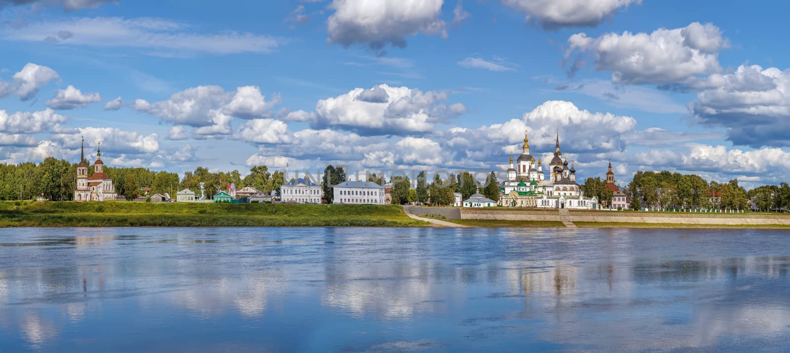 View of Historical centre of the Veliky Ustyug from Sukhona river, Russia