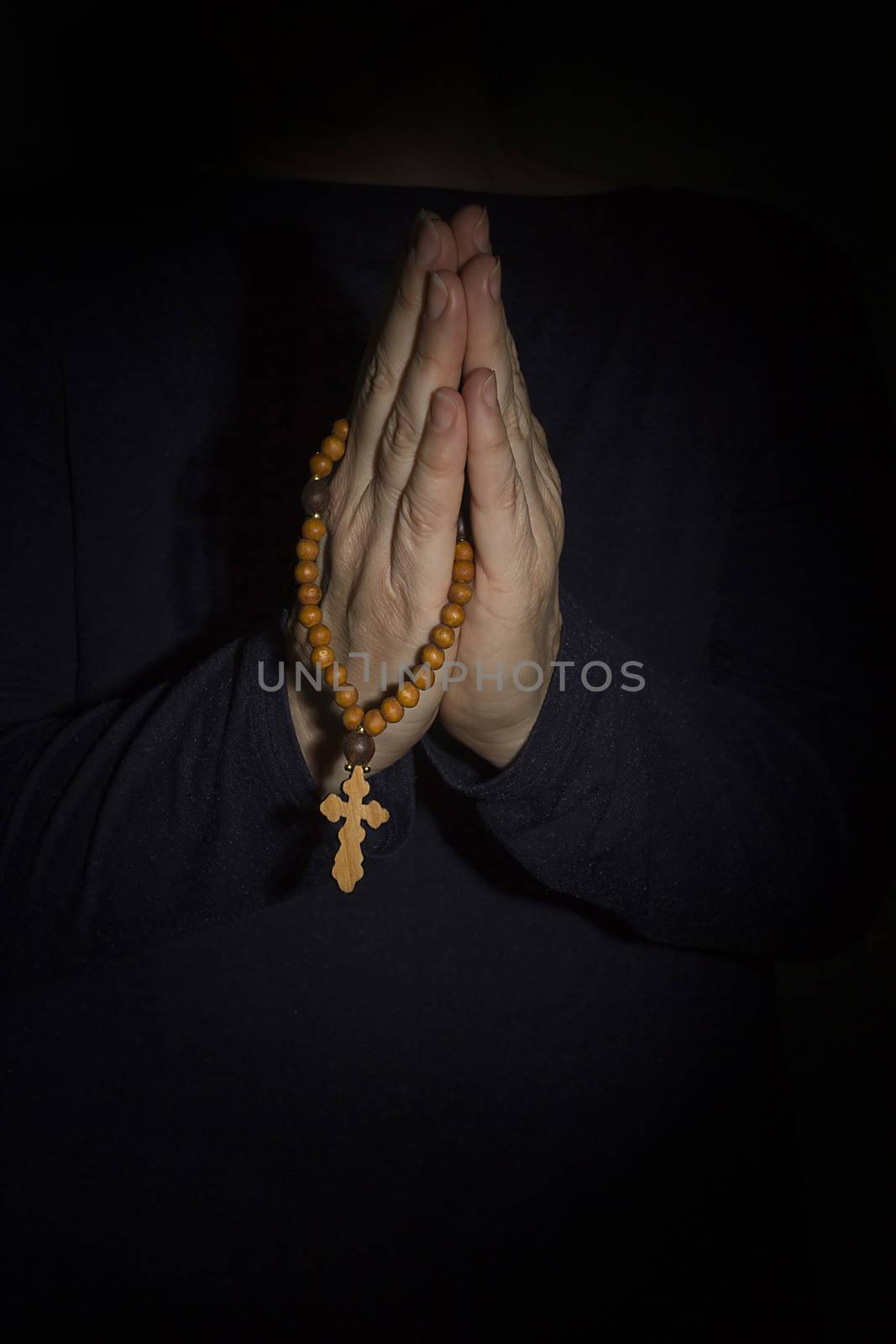 Adult Woman Hands Holding Cross Praying for God Religion