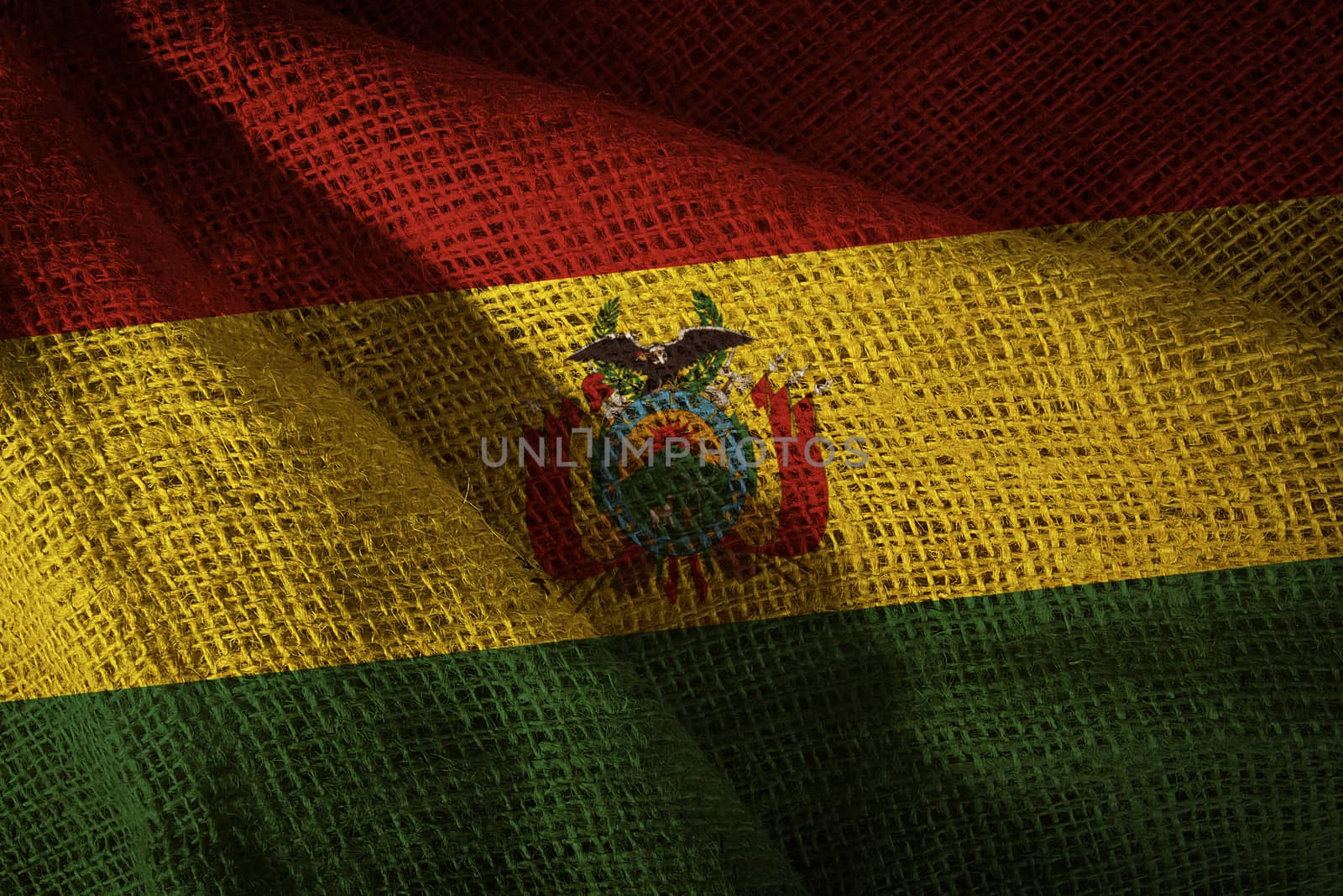 The state flag of coarse fabric Bolivia