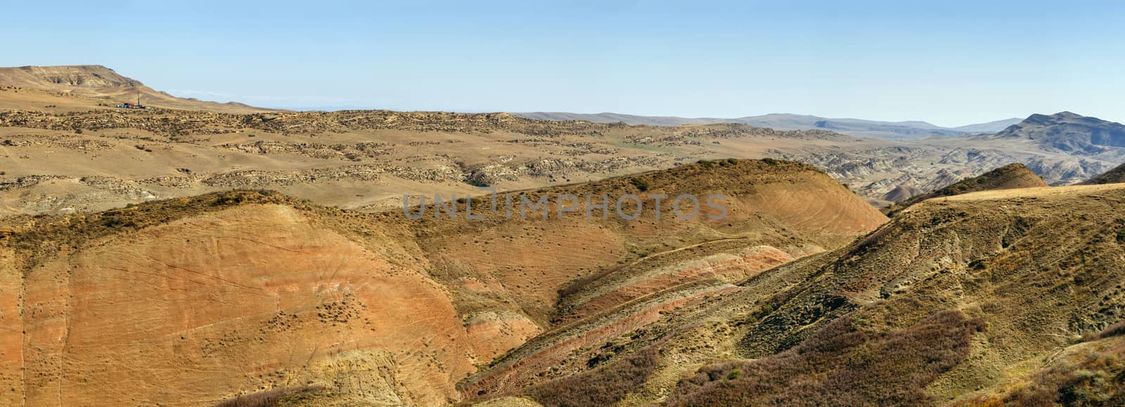 Landscape in the desert of Gareja near the border with Azerbaijan, Georgia