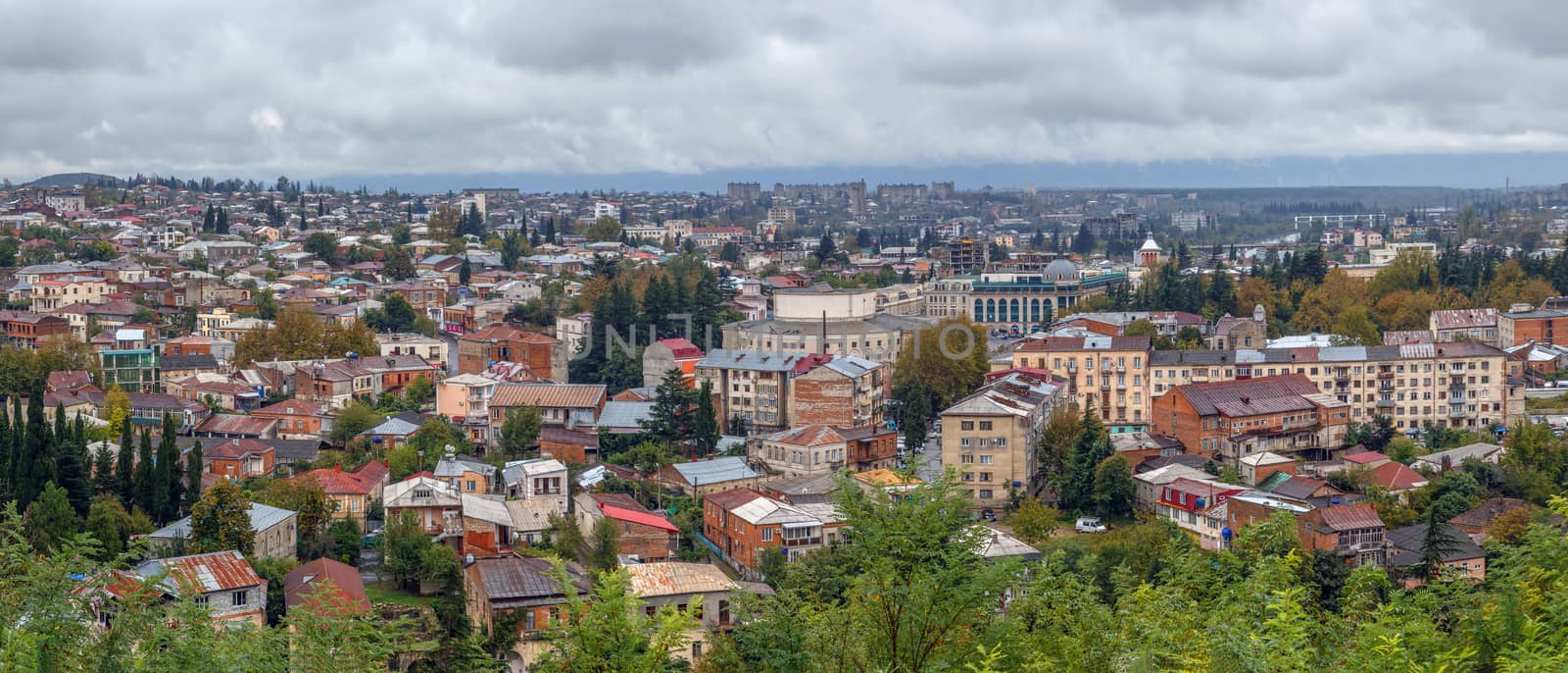 Panoramic view of Kutaisi city from Bagrati Cathedral, Georgia