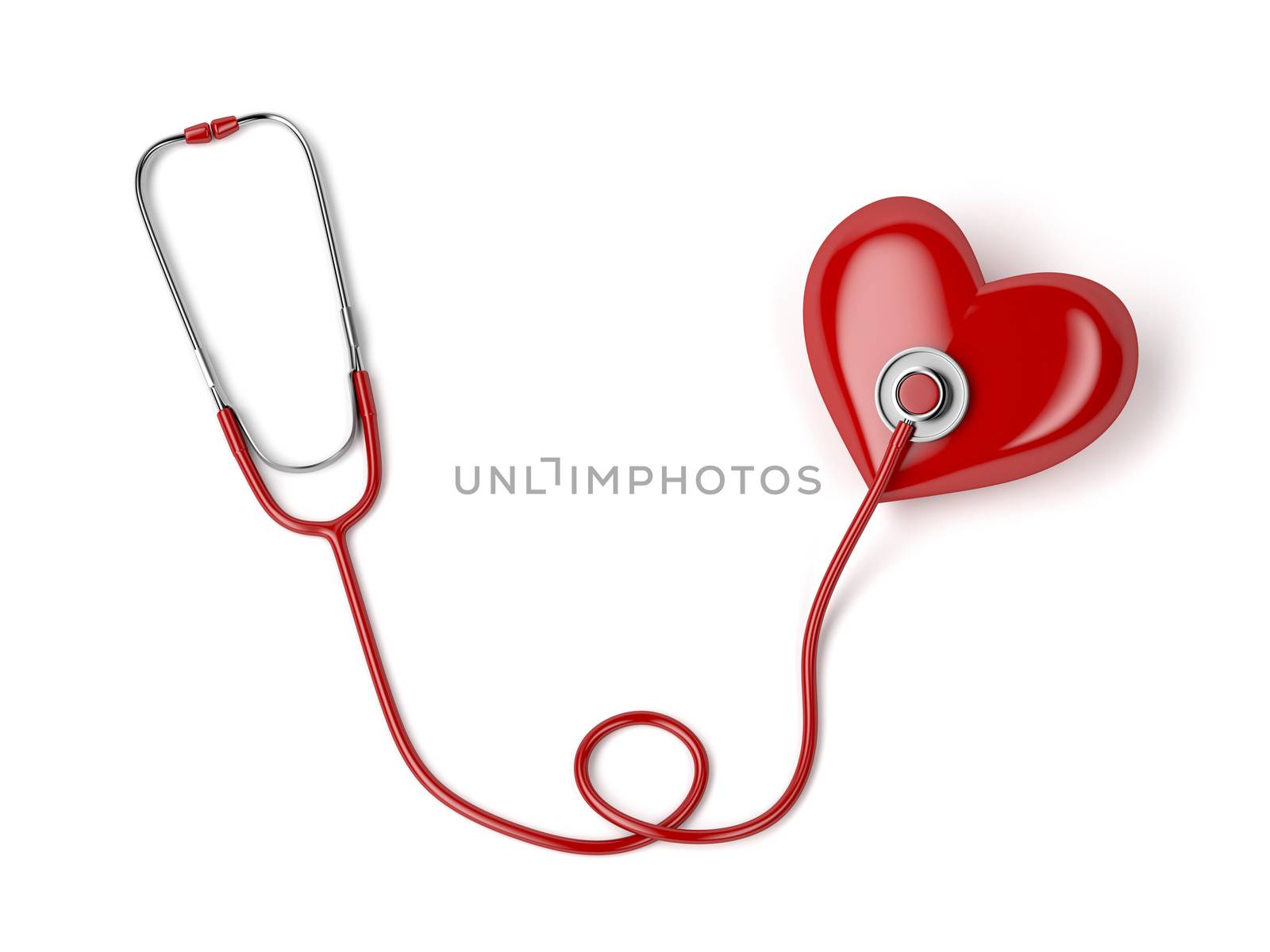 Stethoscope and red heart by magraphics