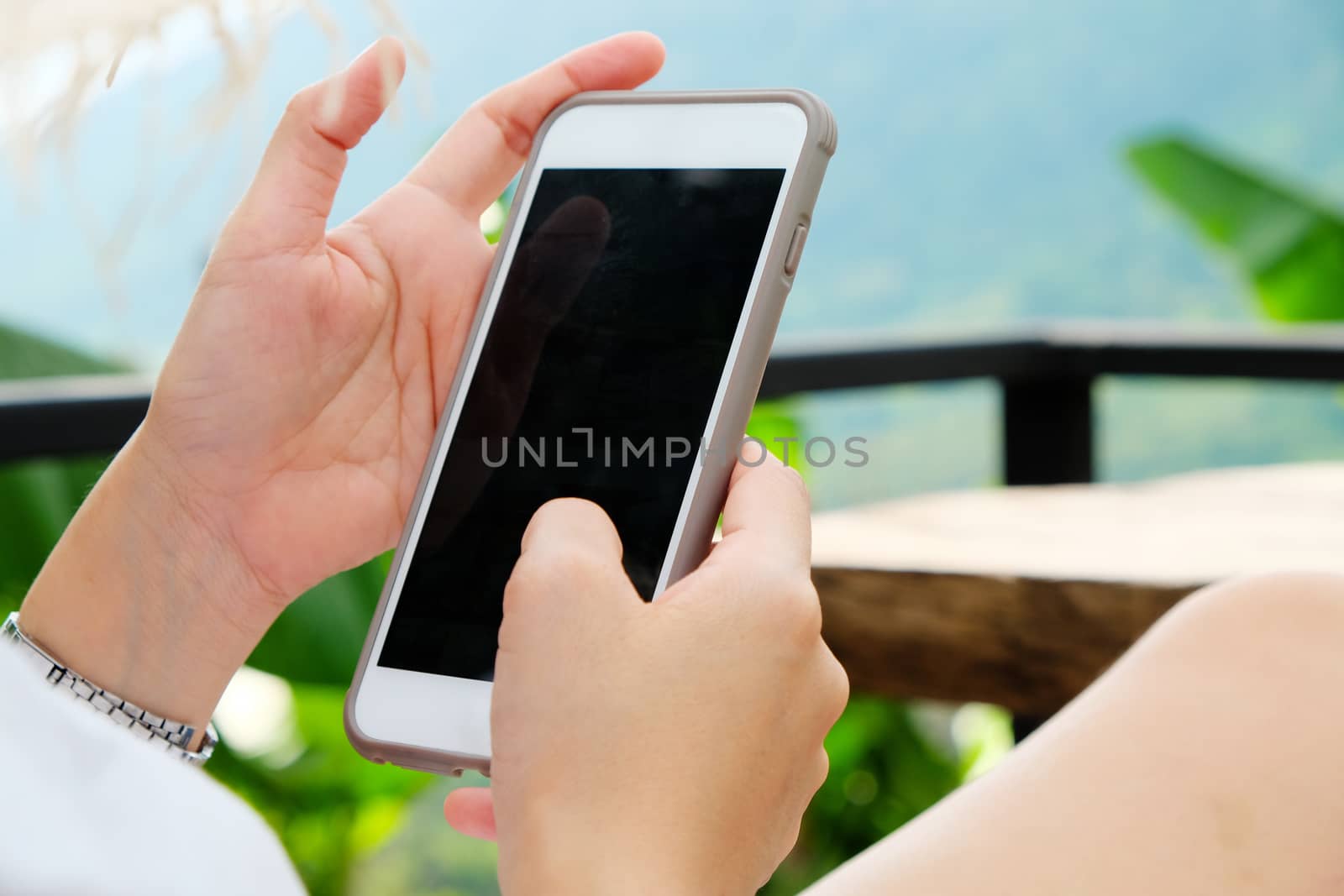 Close up image of Woman Using a Smart Phone