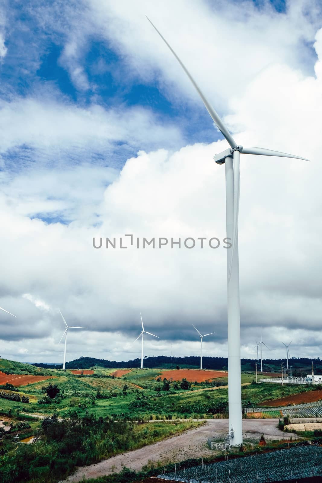 Alternative Energy Wind Turbine in Khao Kho District Phetchabun Province, northern Thailand. by ponsulak