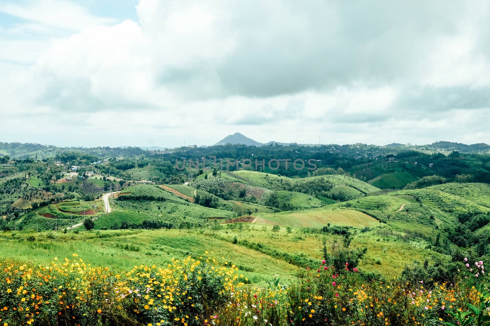 View of Mountains at Khao Kho District Phetchabun Province, northern Thailand.