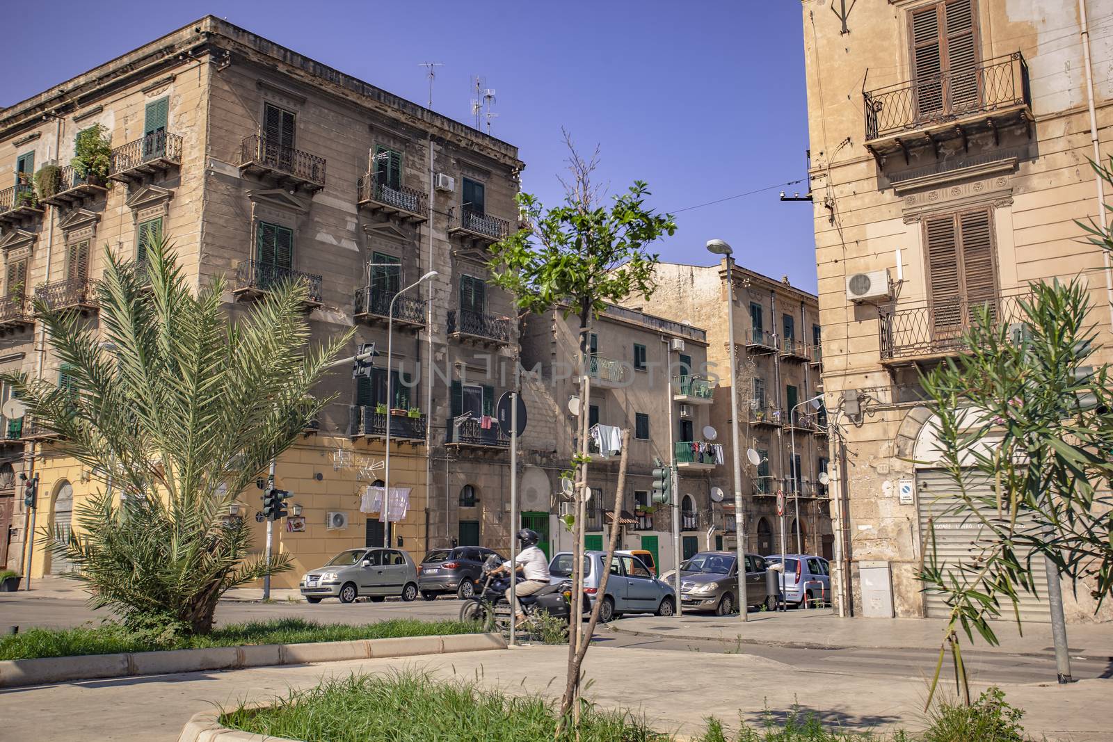 Palermo district with cars and traffic