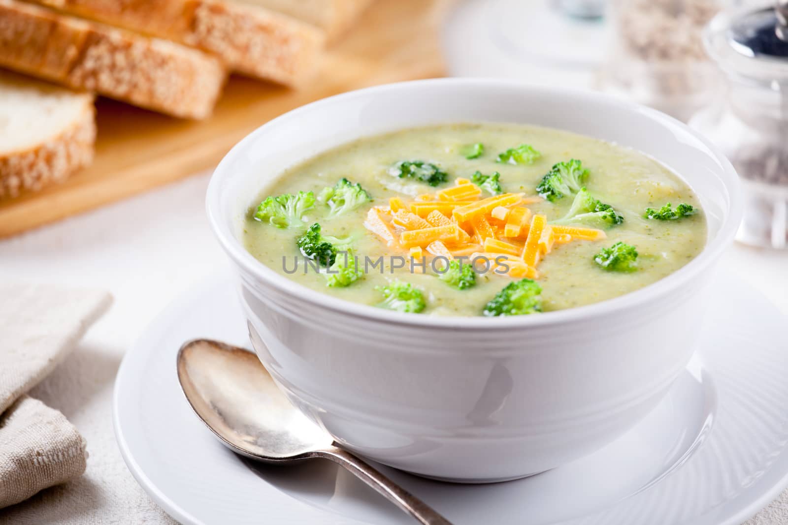 Homemade Broccoli Soup With Cheddar Cheese by mpessaris