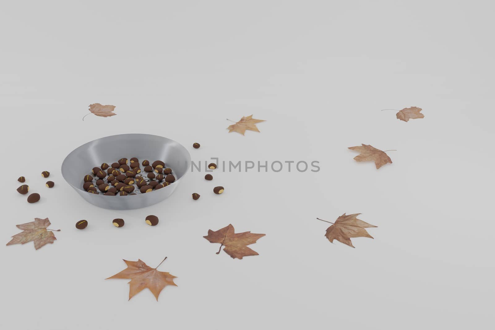 3d illustration of a chestnut pan on a white background by giuseppe_capellupo