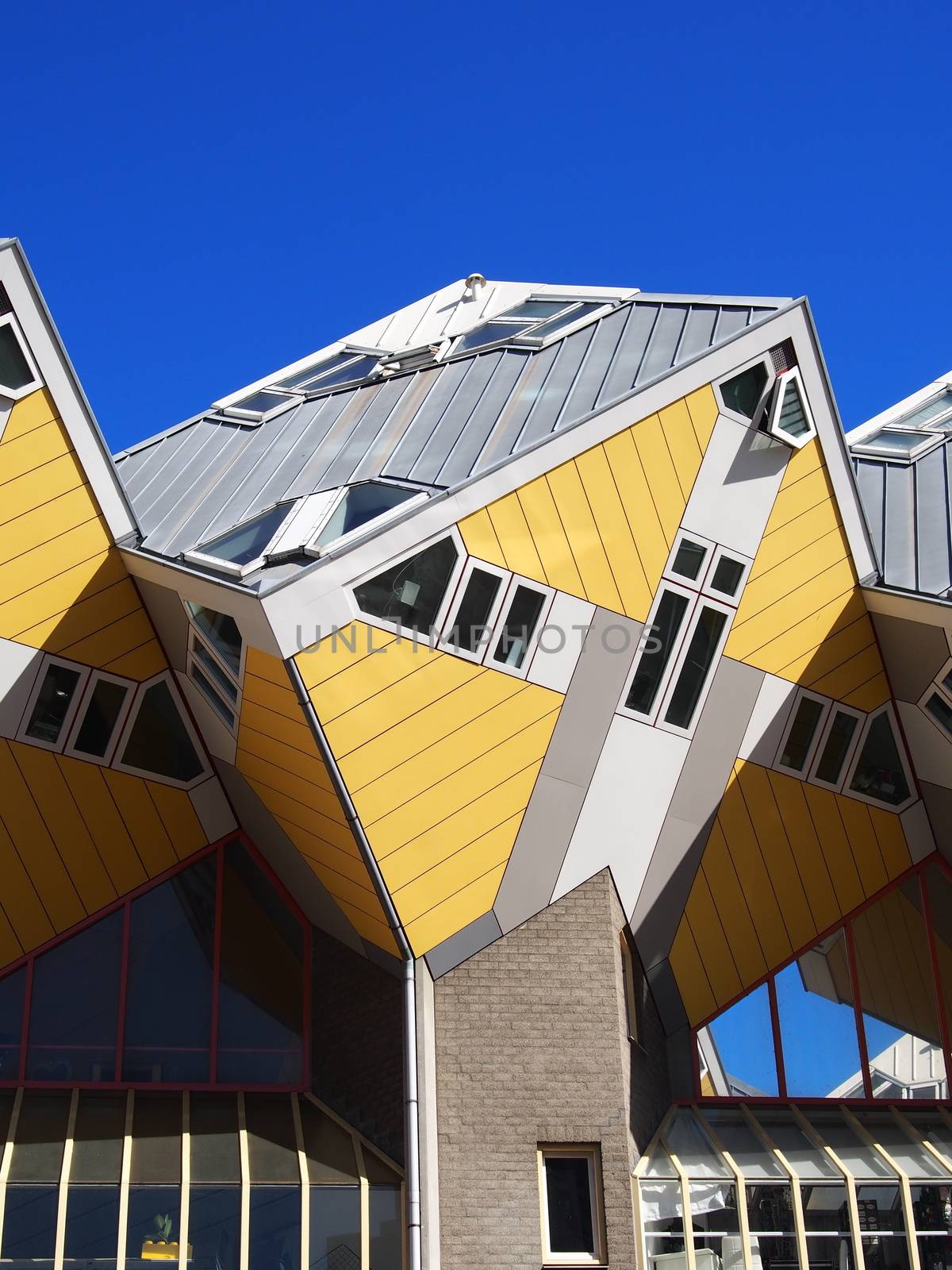 A view on the yellow cube houses