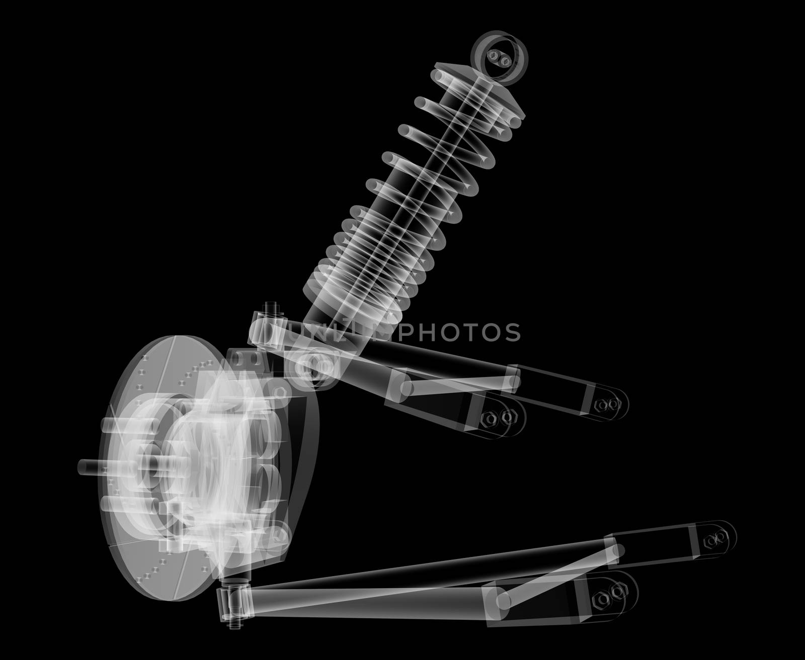 X-ray Car suspension and brake disk by cherezoff