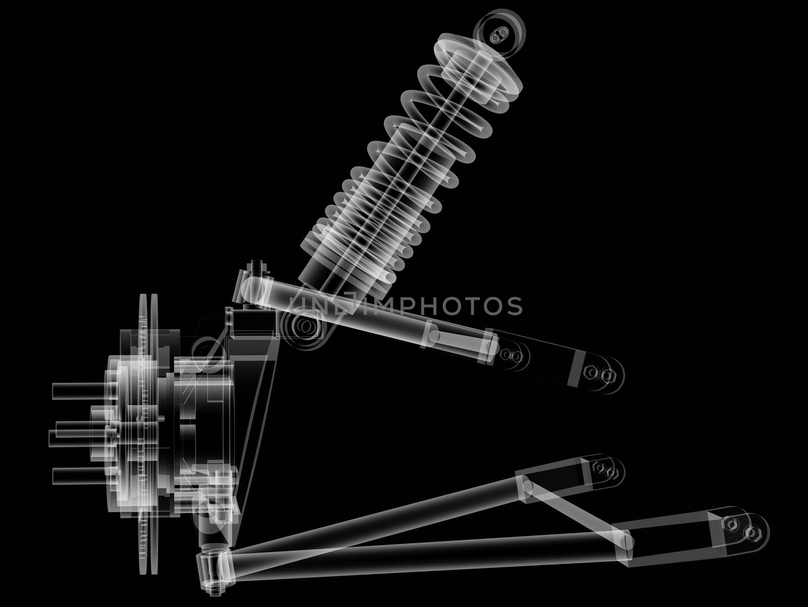 X-ray Car suspension and brake disk by cherezoff