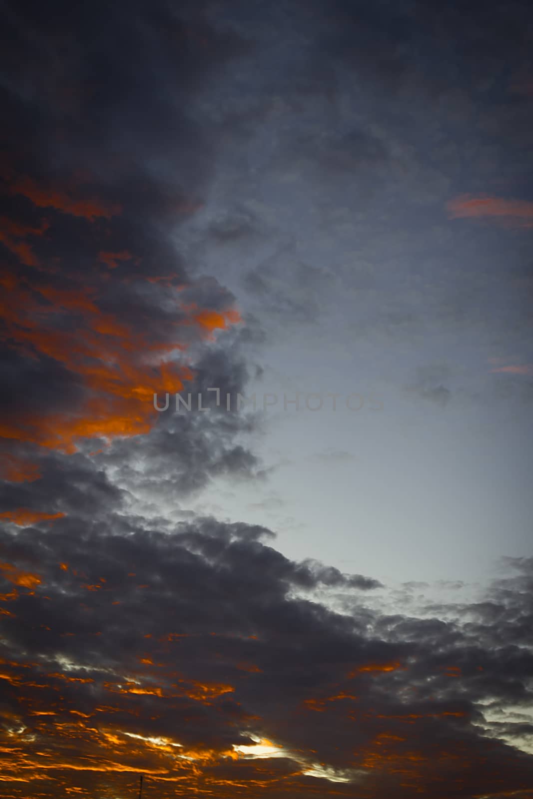 Scenic view of summer morning sky before sunrise.