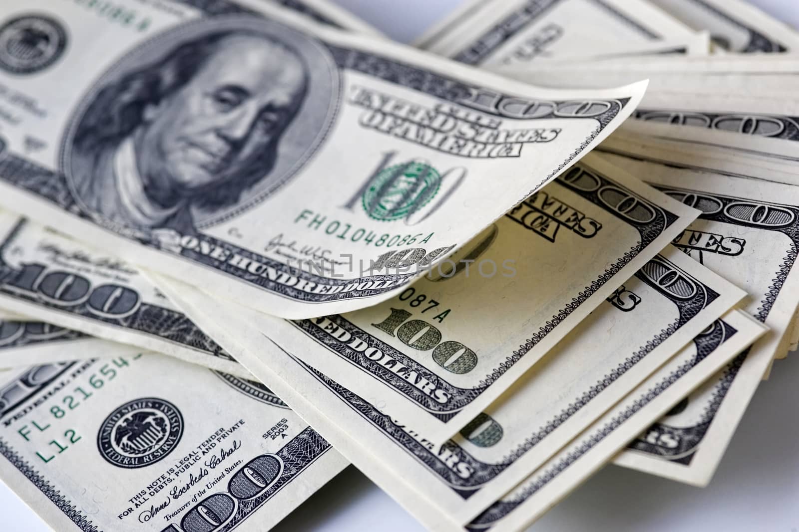 Money background from hundred dollars