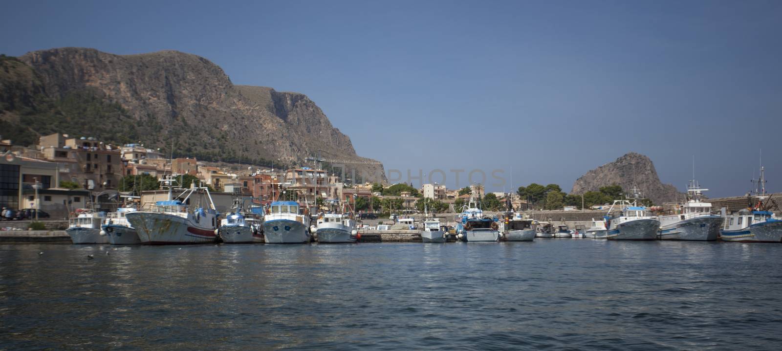View of the port of Bagnera in the locality of Porticello near Palermo in Sicily