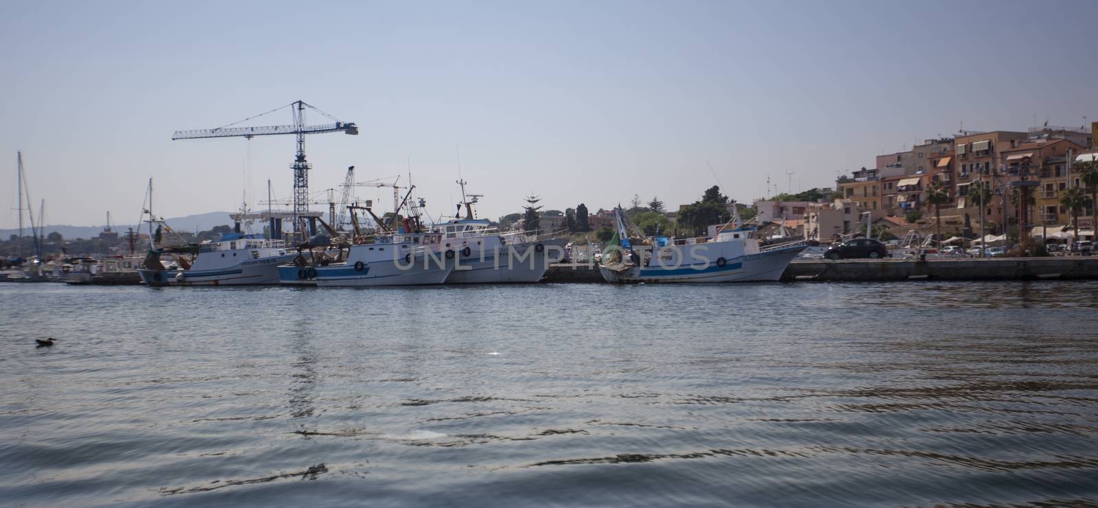 View of the port of Bagnera in the locality of Porticello near Palermo in Sicily