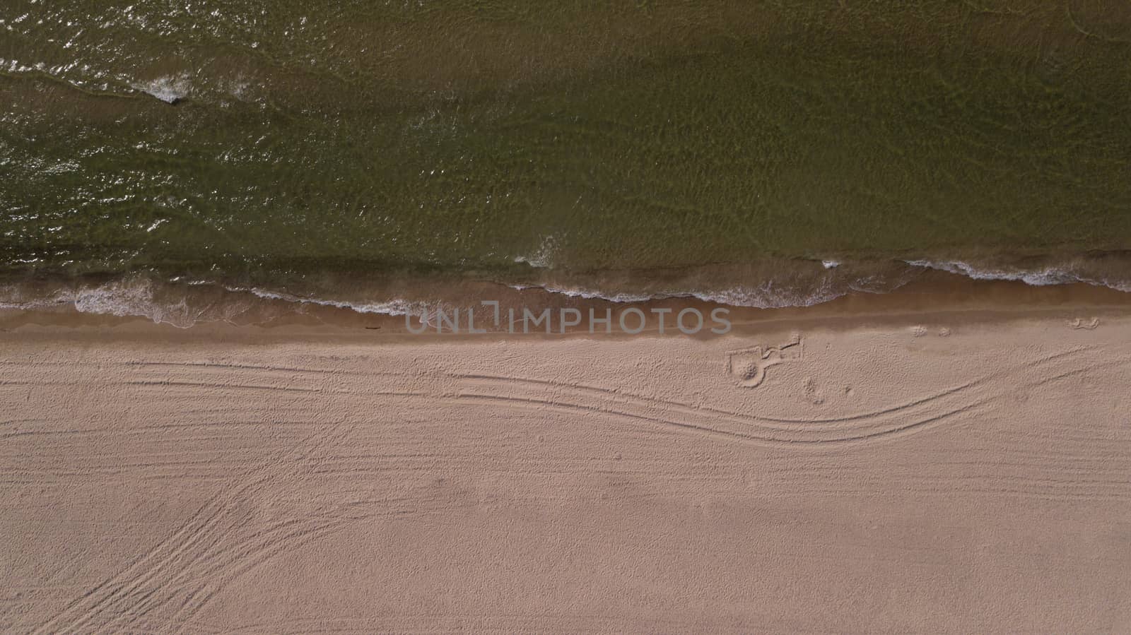 Baltic Sea coast beach Ventspils Kurzeme aerial drone top view
