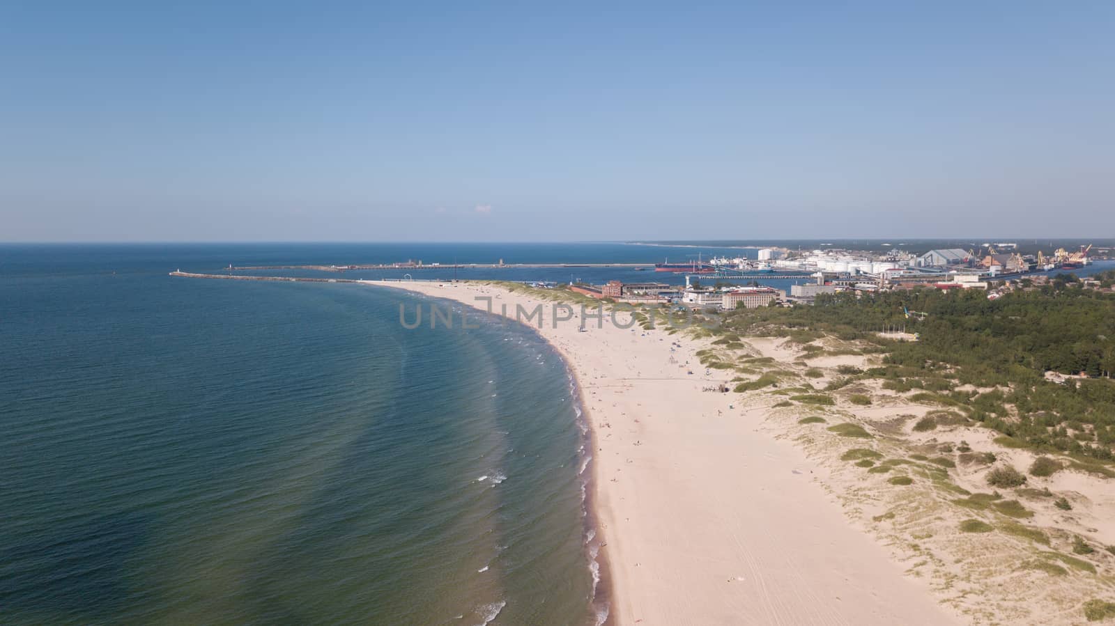 Baltic Sea coast beach Ventspils Kurzeme aerial drone top view by desant7474