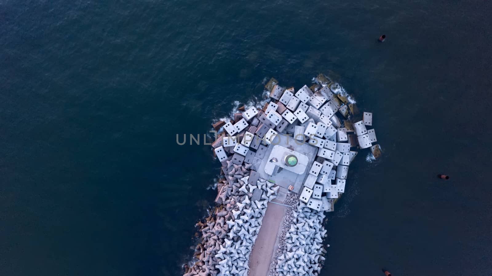 Harbor Ventspils Latvia Aerial view of countryside drone top view