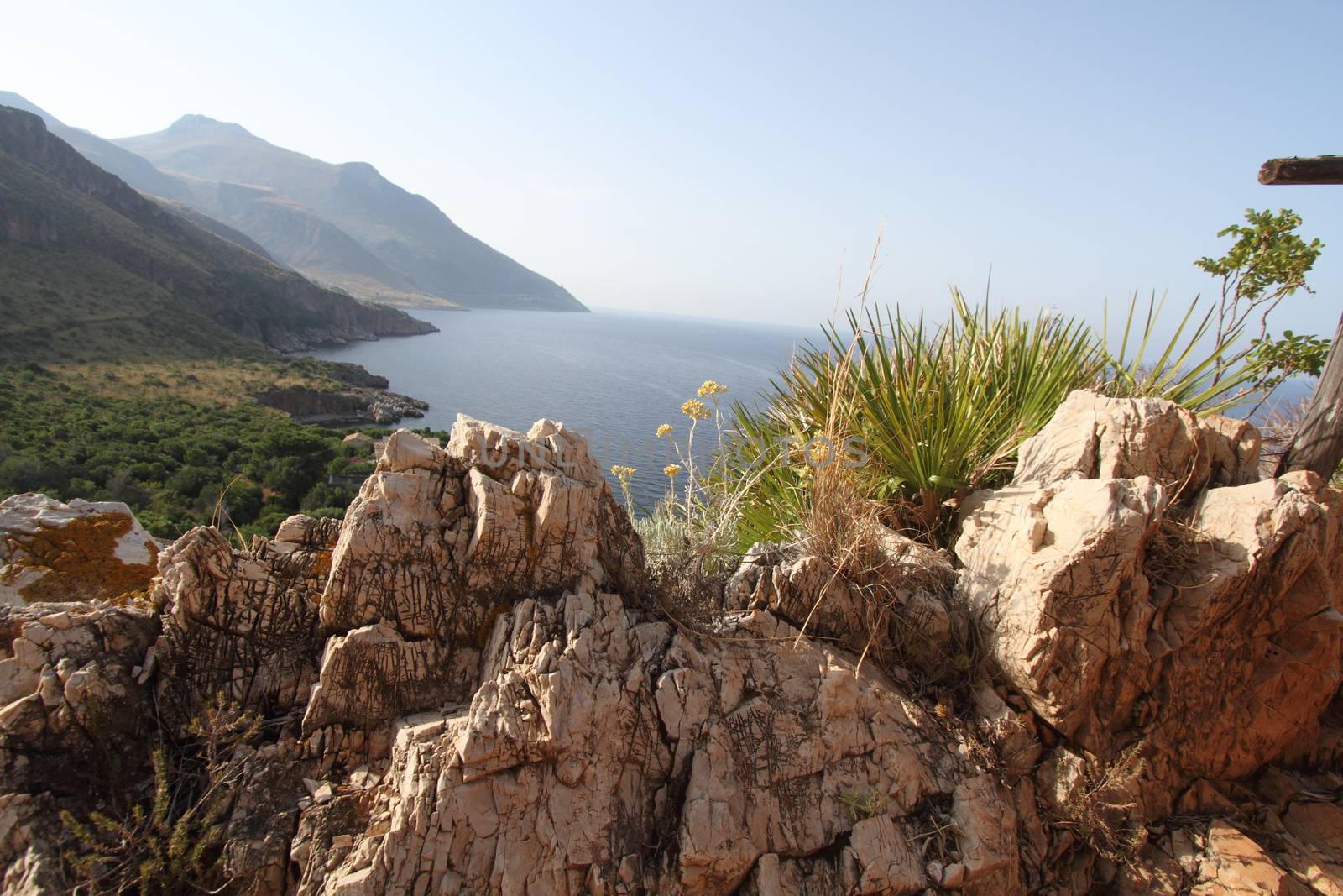 Castellammare del Golfo, San Vito Lo Capo - June 30th 2016: The Zingaro Nature Reserve, an Italian protected natural area managed by the Regional State Forestry Company of the Sicilian Region