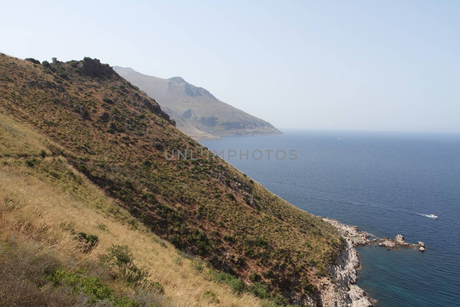 Castellammare del Golfo, San Vito Lo Capo - June 30th 2016: The Zingaro Nature Reserve, an Italian protected natural area managed by the Regional State Forestry Company of the Sicilian Region