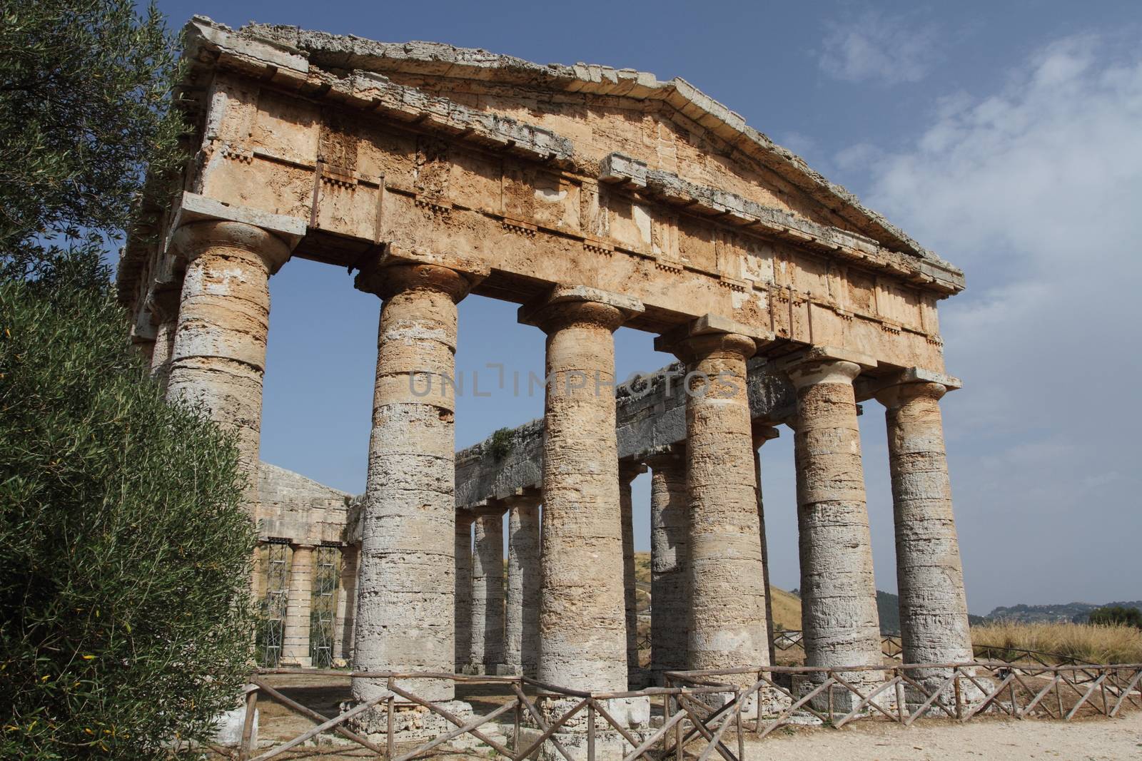 Calatafimi Segesta, Italy - 1 July 2016: The theater in the archaeological park of the ancient city of Segesta