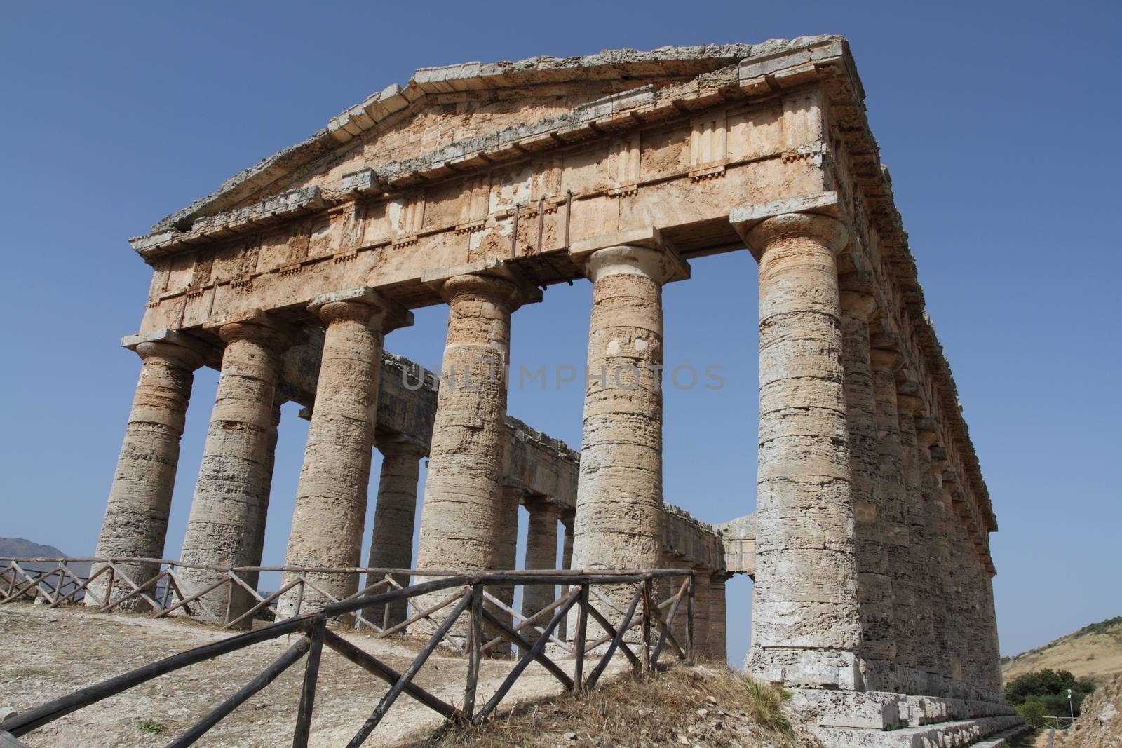 Calatafimi Segesta, Italy - 1 July 2016: The theater in the archaeological park of the ancient city of Segesta