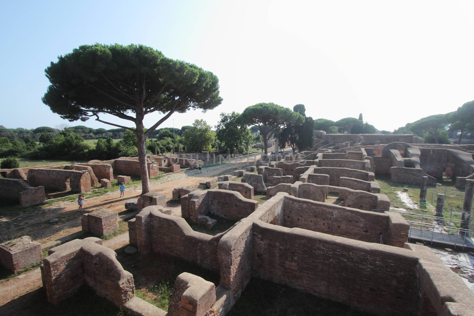 Rome, Italy - August 25, 2019: The archaeological site of Ostia Antica