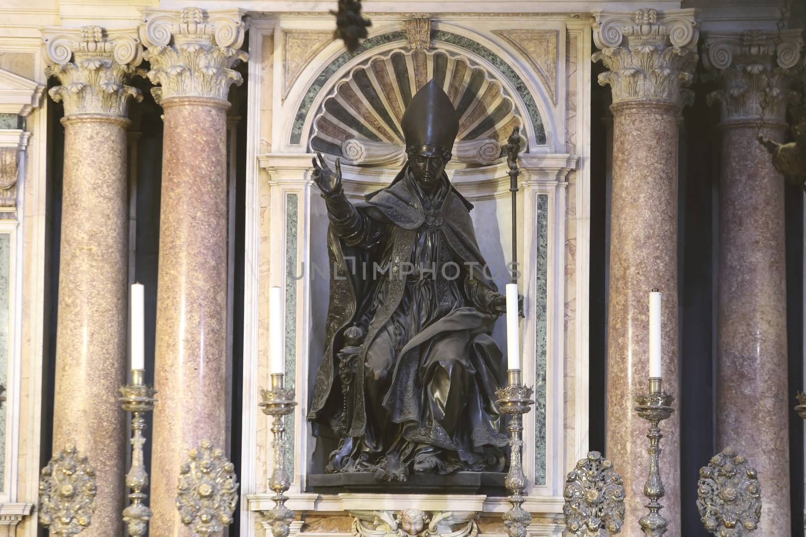 Naples, Italy - September 16, 2019: The Chapel of the Treasure of San Gennaro in the Cathedral of Naples