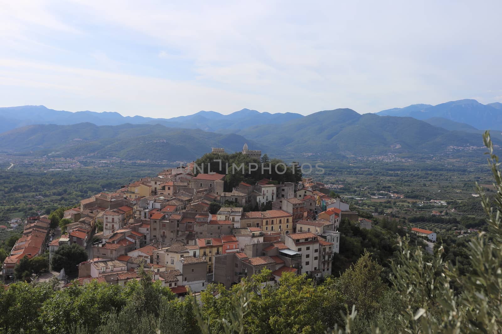 Monteroduni, Italy - September 15, 2019: The town of Monteroduni and view of the Pignatelli Castle