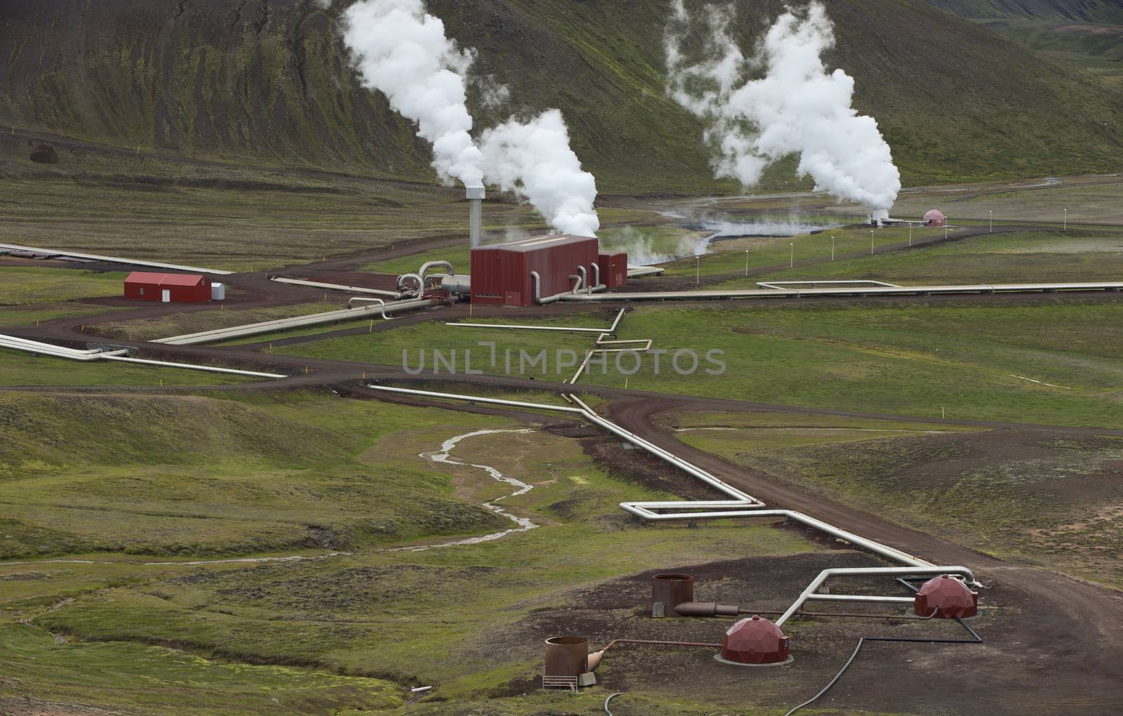 Krafla Geothermal Station in Northern Iceland 