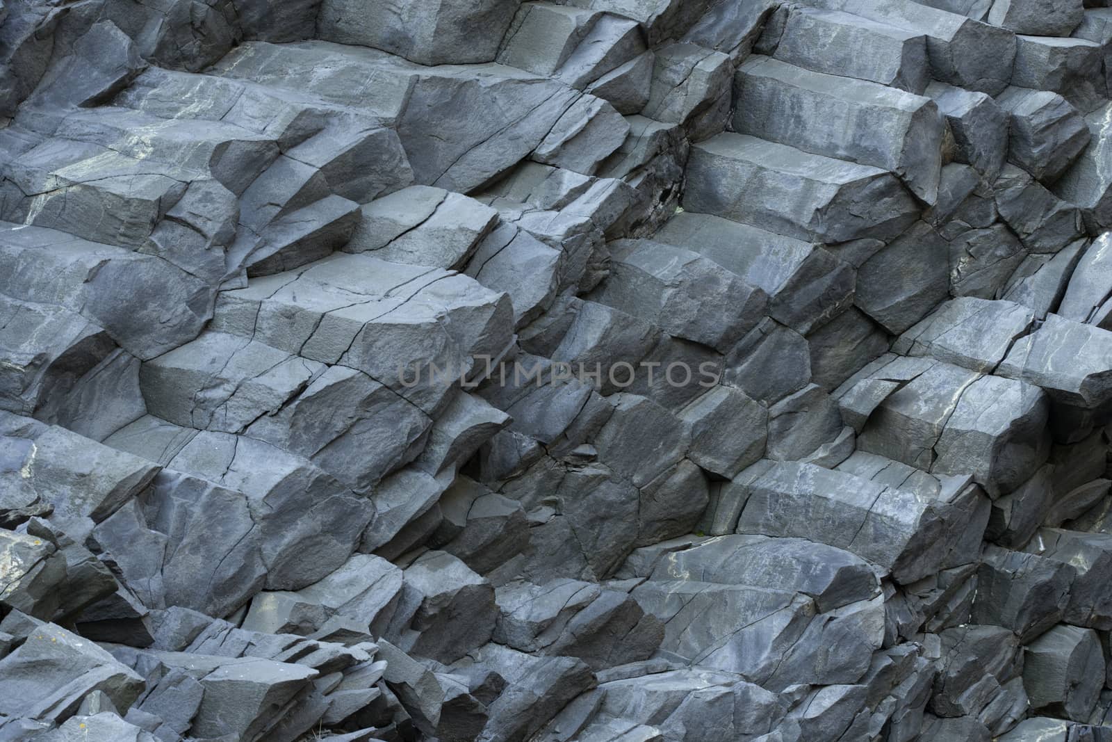 Reynisfjara Beach Volcanic Basalt Coloumn Formations, in southern Iceland