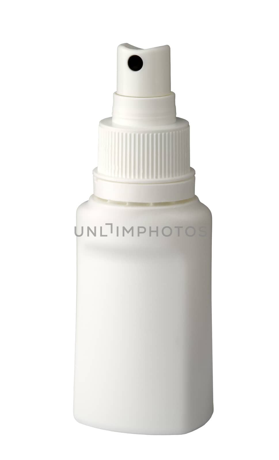  plastic spray  container for medicine, isolated on white background
