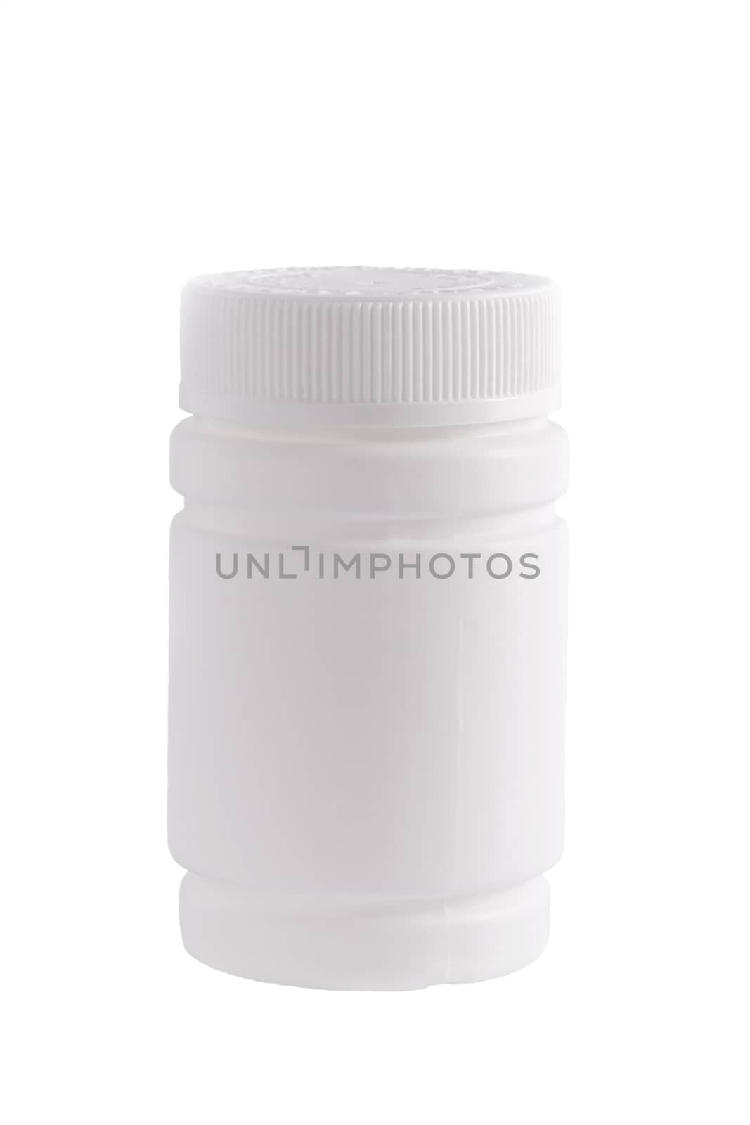  plastic container for medicine, isolated on white background