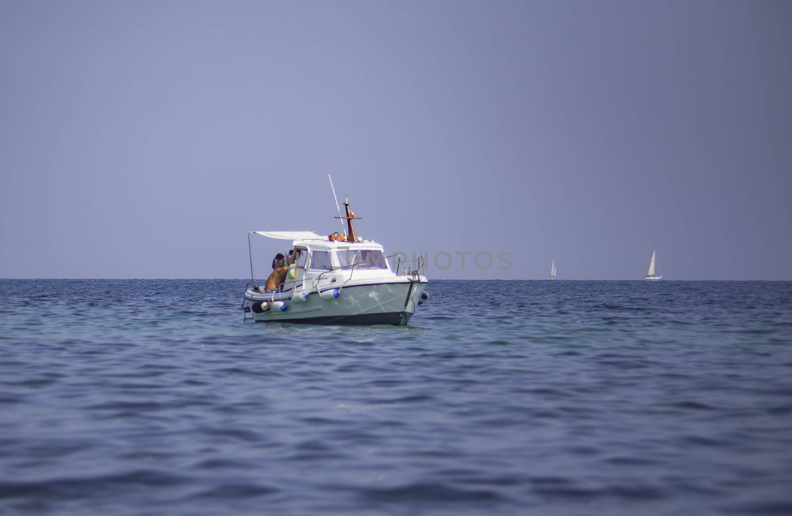 Boat in the sea during a summer trip