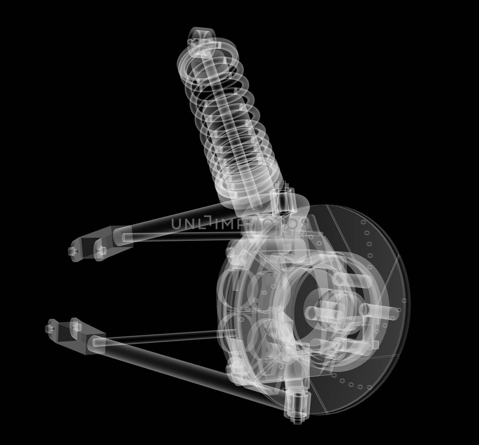 X-ray Car suspension and brake disk by cherezoff