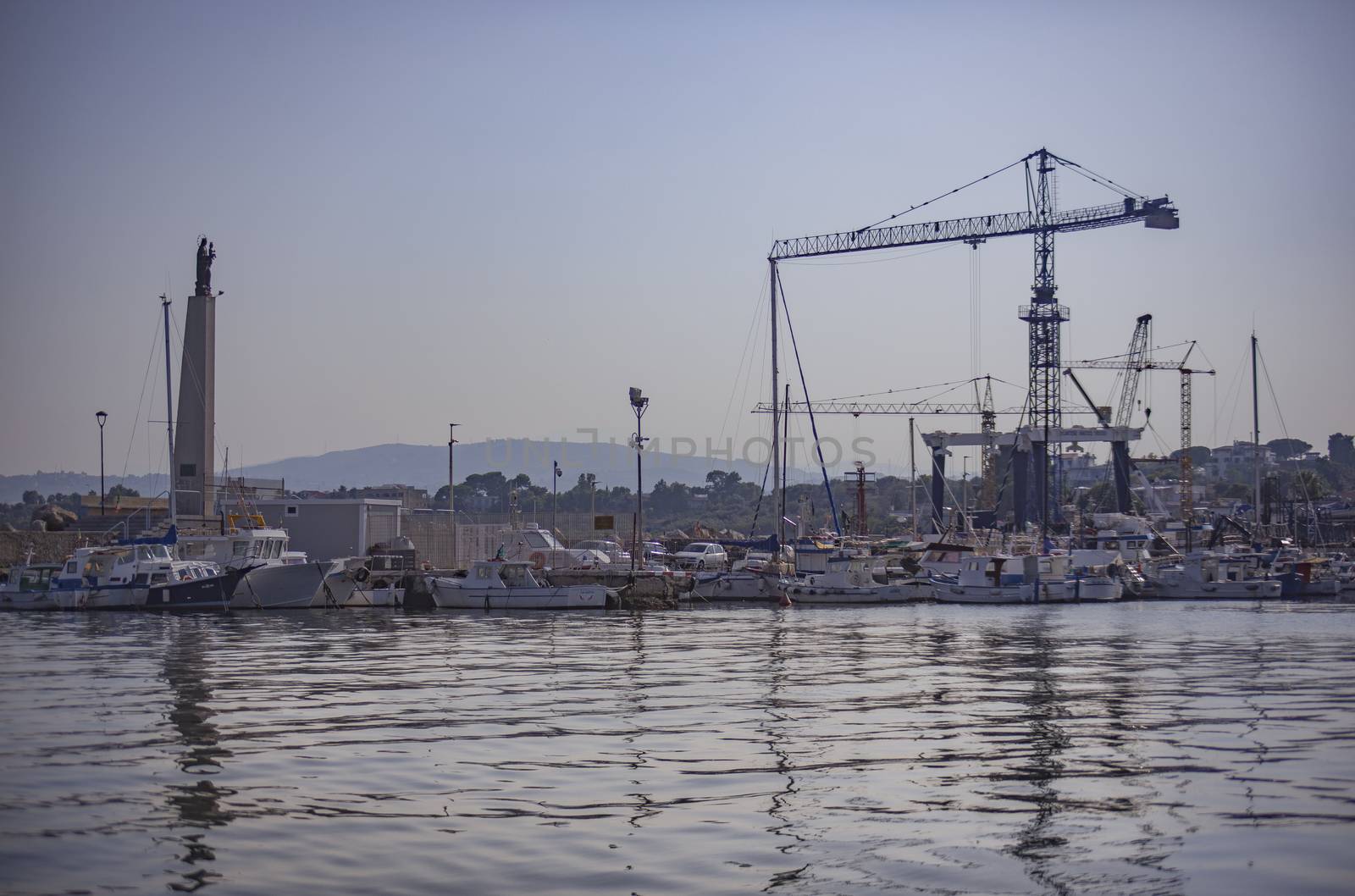 Cranes in Banghera Port by pippocarlot