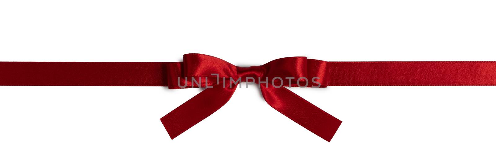 Red gift bow isolated on white background