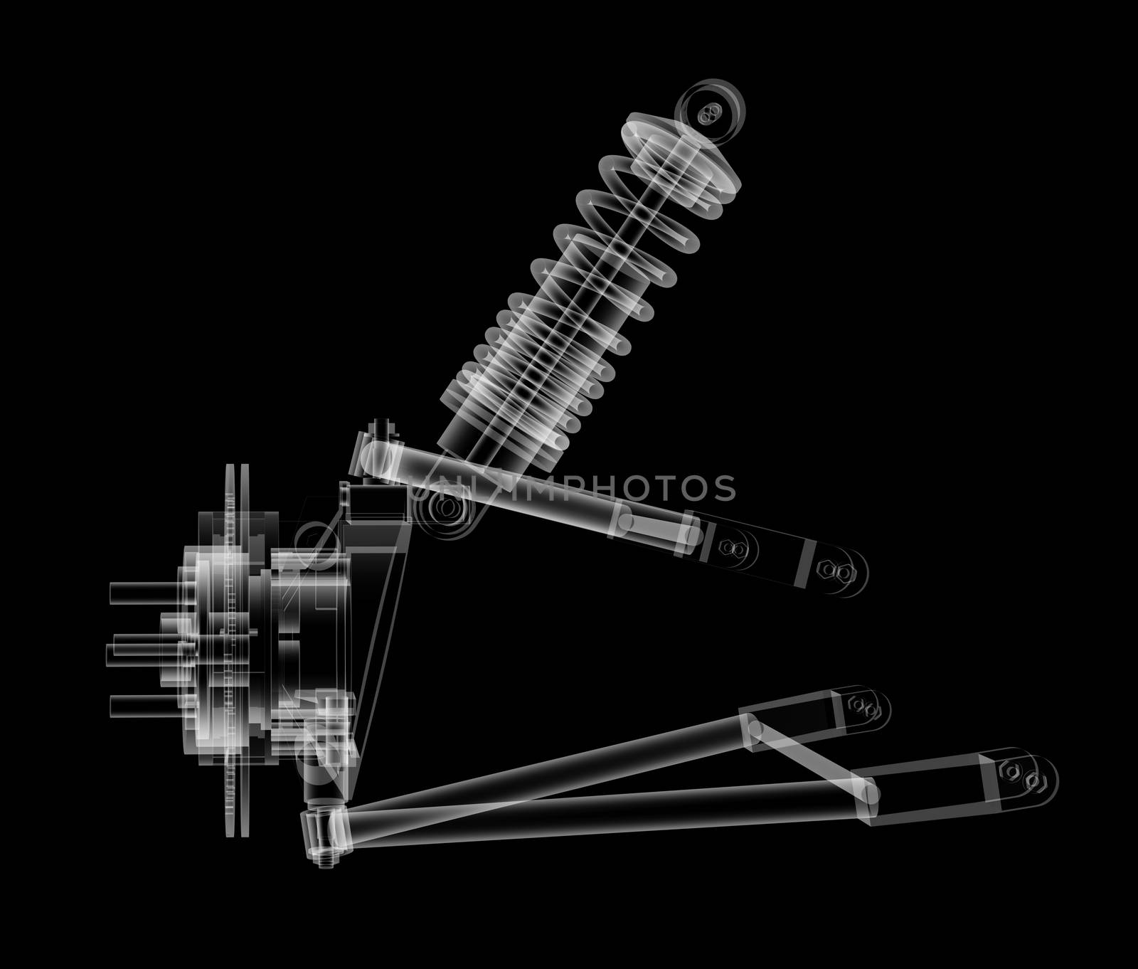 X-ray Car suspension and brake disk by cherezoff