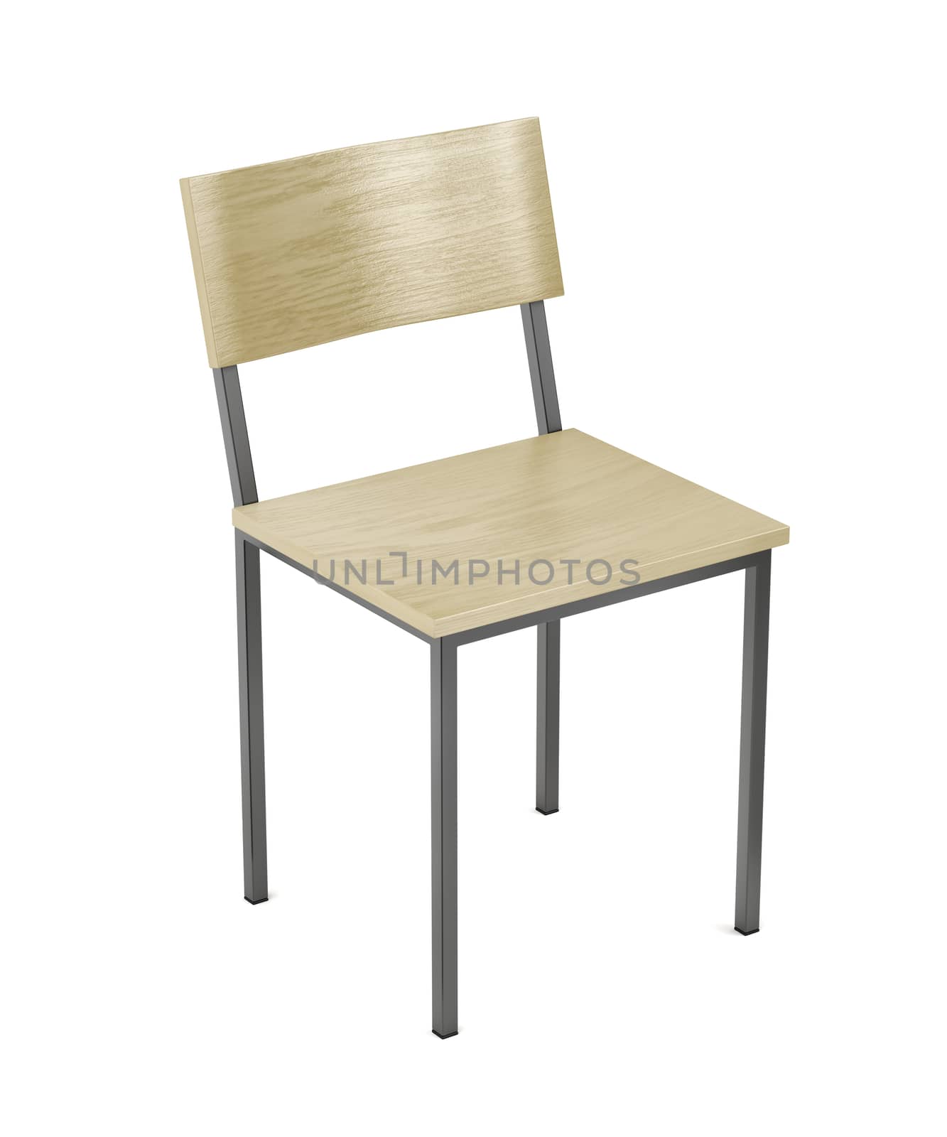 Wooden chair on white by magraphics
