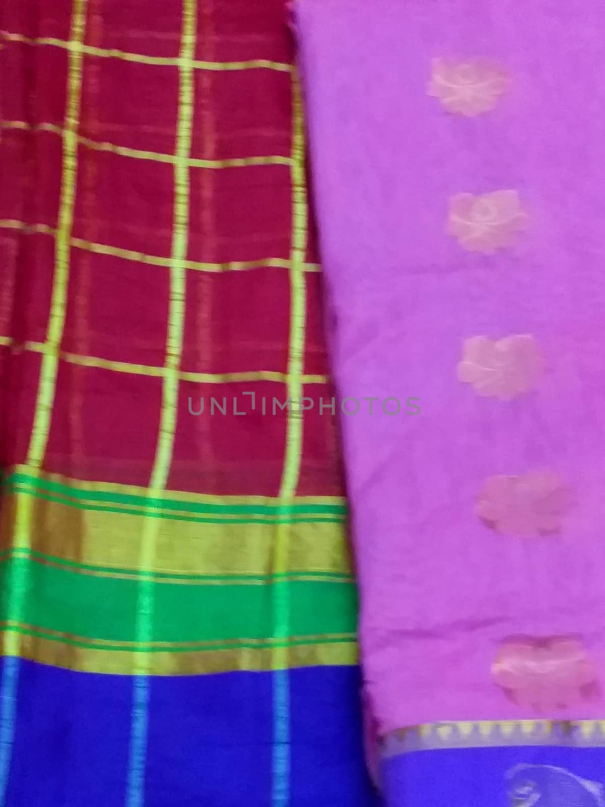 two silk Indian clothing with design