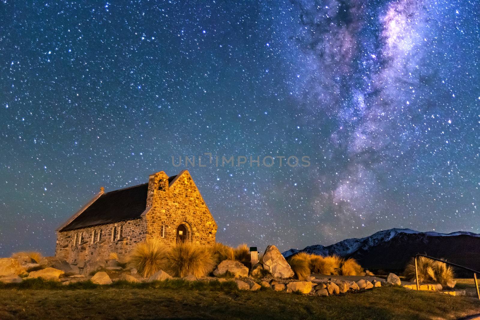 Milky way over Church of Good Shepherd, Lake Tekapo, New Zealand by cozyta