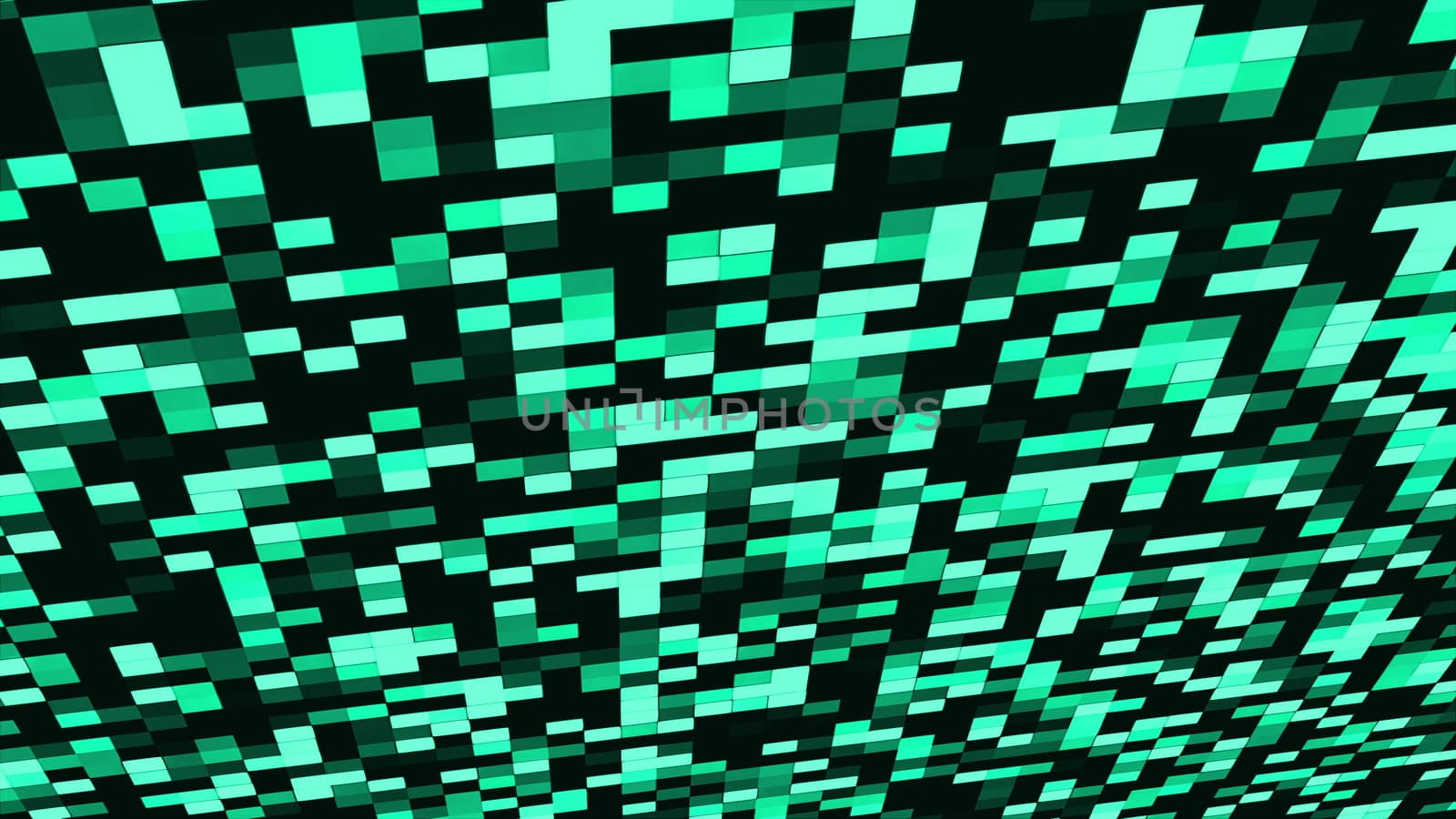 Computer generated abstract technology background with mosaic of square blocks. Data transferring or computers data files. 3d rendering