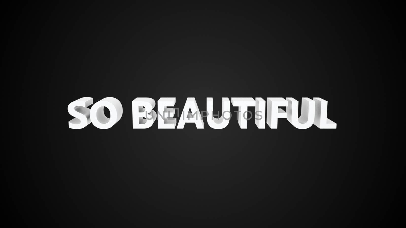 Text So beautiful on a blurry multicolour background, computer generated 3d rendering by nolimit046