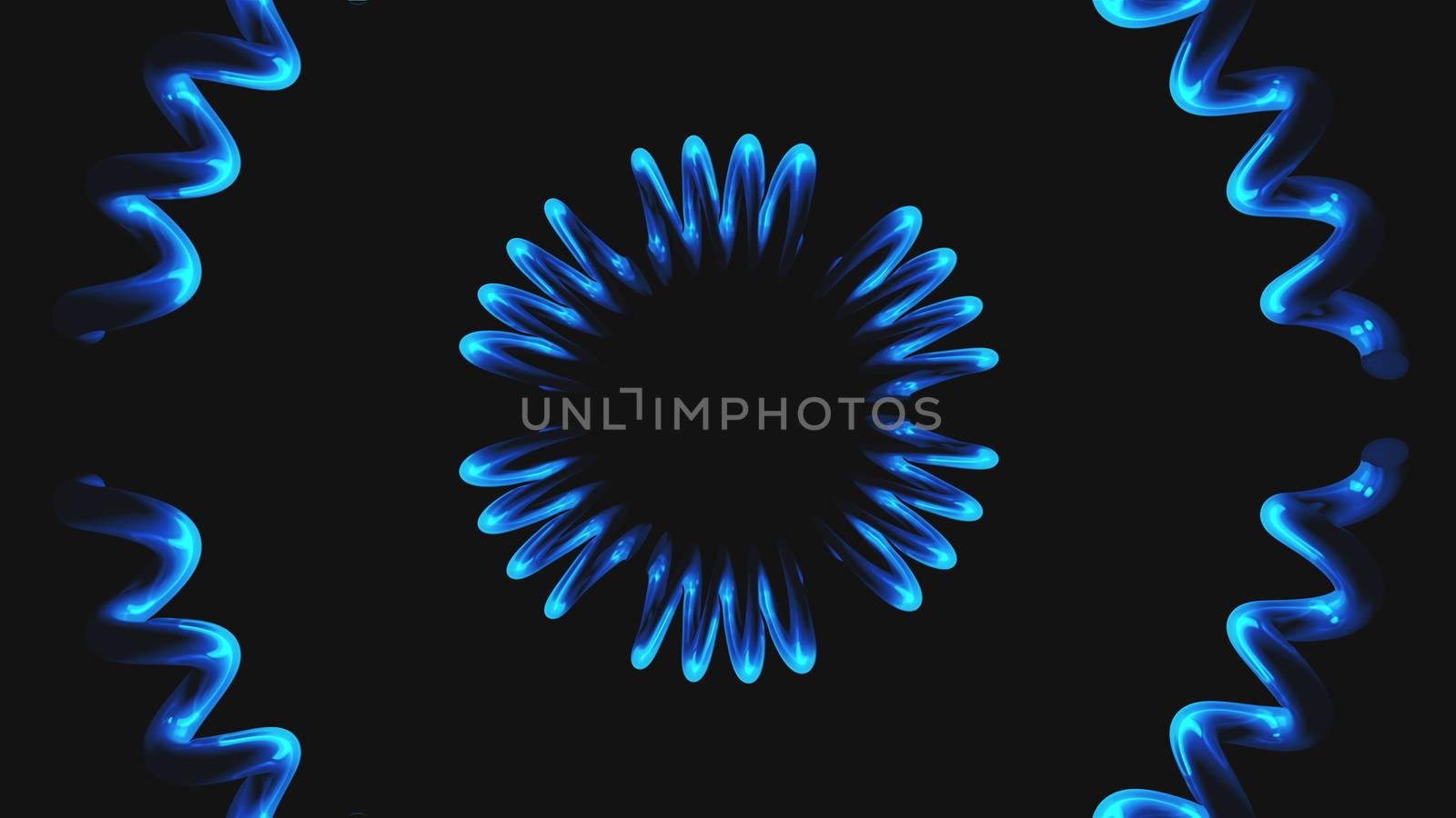 Simple 3d spiral shape is in space, 3d rendering computer generated background