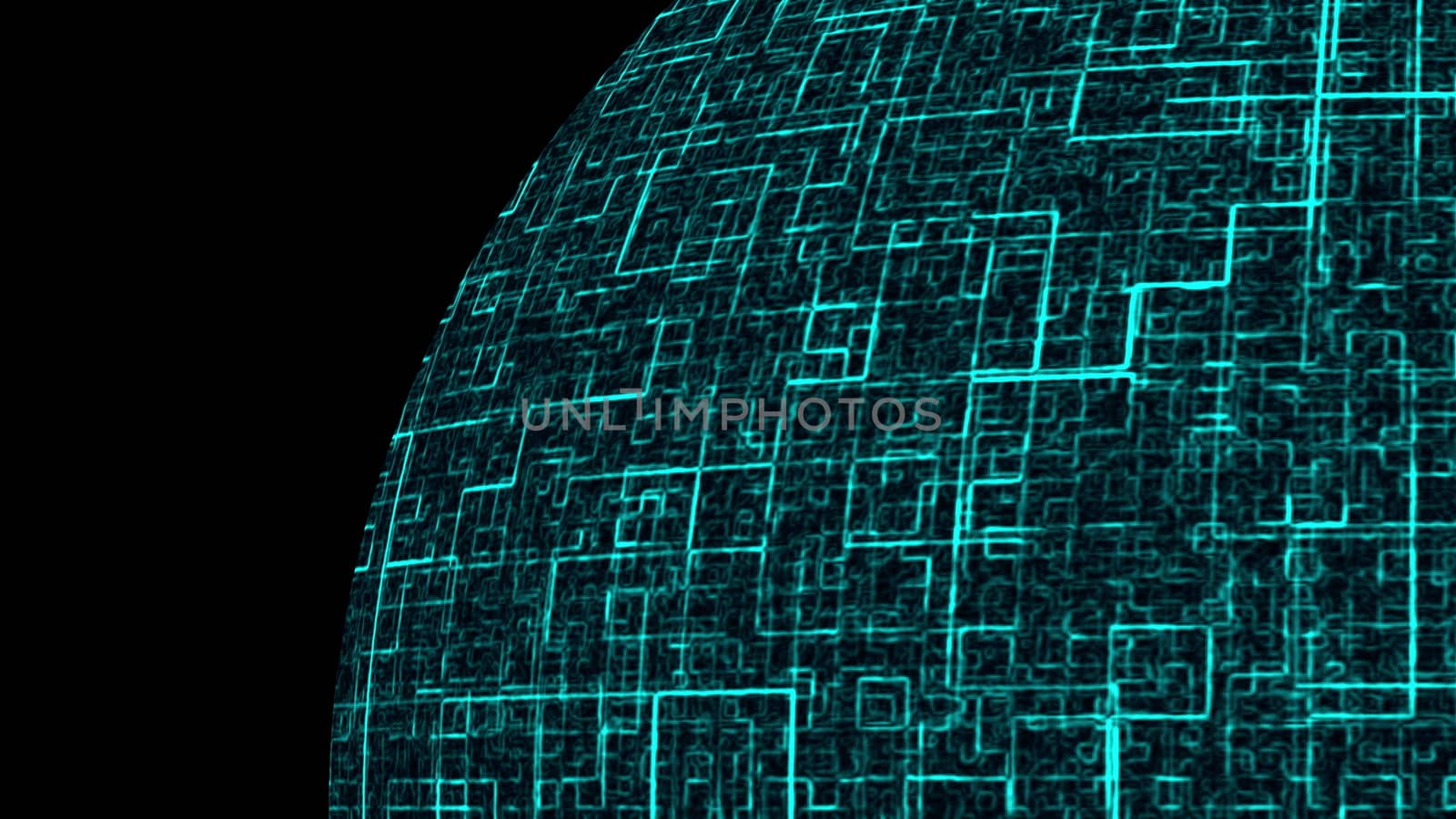 Global technology sphere is in the space, symbol of global communication, 3d rendering computer generated background