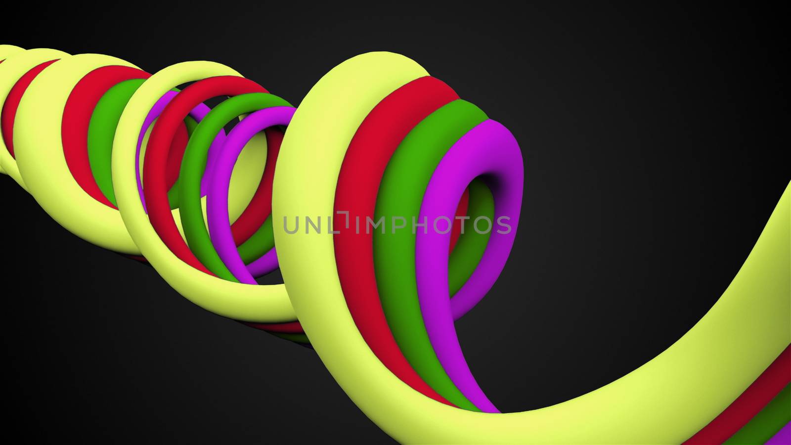 Simple wavy bend lines are in space, 3d render computer generated background by nolimit046