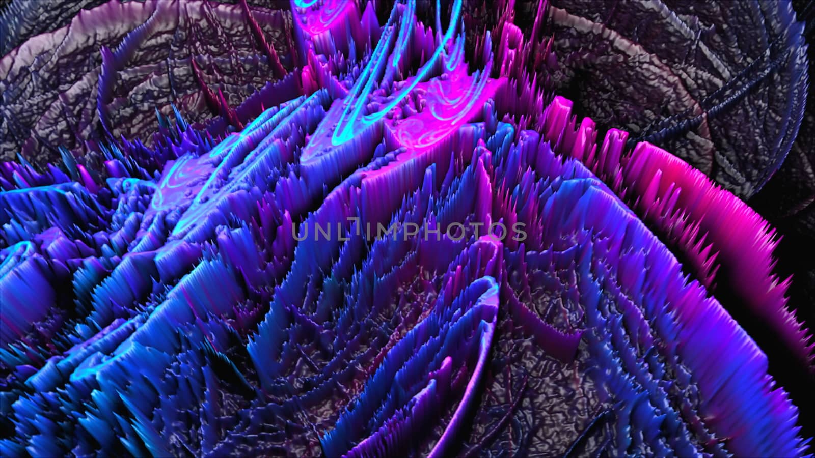 Bright topographic modern 3d surface, 3d rendering, computer generating background