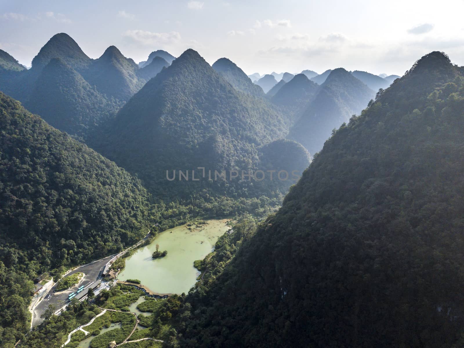 The beautiful karst landscape mountain of Lobo in Guangxi, China.