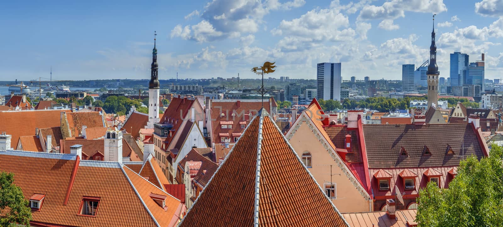 Panoramic view of Tallinn from Toompea hill, Estonia