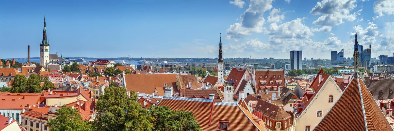 Panoramic view of Tallinn from Toompea hill, Estonia